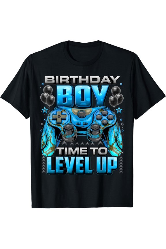 Birthday Boy Time To Level Up Shirt Video Gamer Birthday Boy T-Shirt