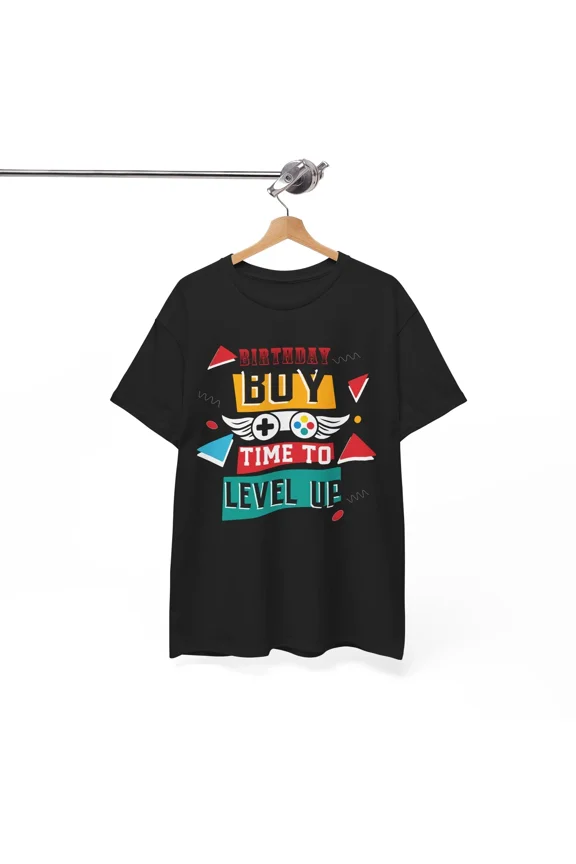 Birthday Boy Time to Level Up Gamer Controller Unisex T-Shirt, S-5XL