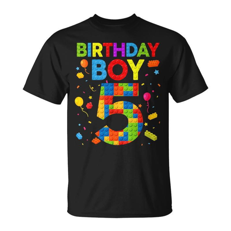 Birthday Boy Year Old Building Blocks TShirt - Walmart.com