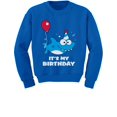 thumbnail image 1 of Birthday Boy or Girl Shark Top Funny Gift Toddler Kids Sweatshirt 4T Blue, 1 of 3