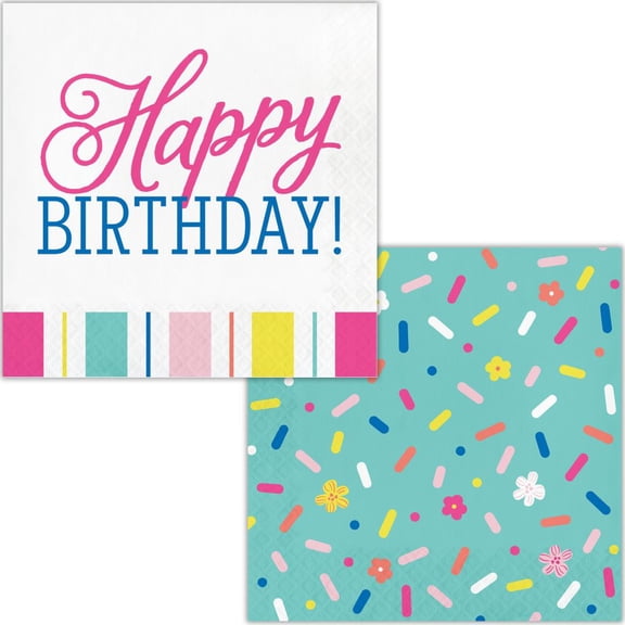 Birthday Brights Paper Lunch Napkins 16 Per Pack