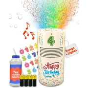 Birthday Bubble Blower Machine for Kids - Customizable with Number Stickers for Any Age - Automatic, Battery Operated, Indoor/Outdoor Fun - Perfect for Toddler Activities & Party Decorations