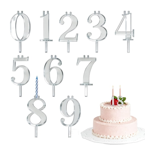 Birthday Cake Candle Holders - Candle Holder Topper for Cake, 0-9 Number Set/Happy Birthday Set/Custom Name/Word/Date Candle Holders Topper