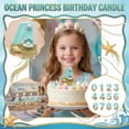 thumbnail image 1 of Birthday Cake Candle, Mermaid Theme Birthday Decorations, Teal Birthday Decorations, Seashell Party Decor, Glitter Number 4 Figure Candle with Pearl and Seashell Detail for, 1 of 6