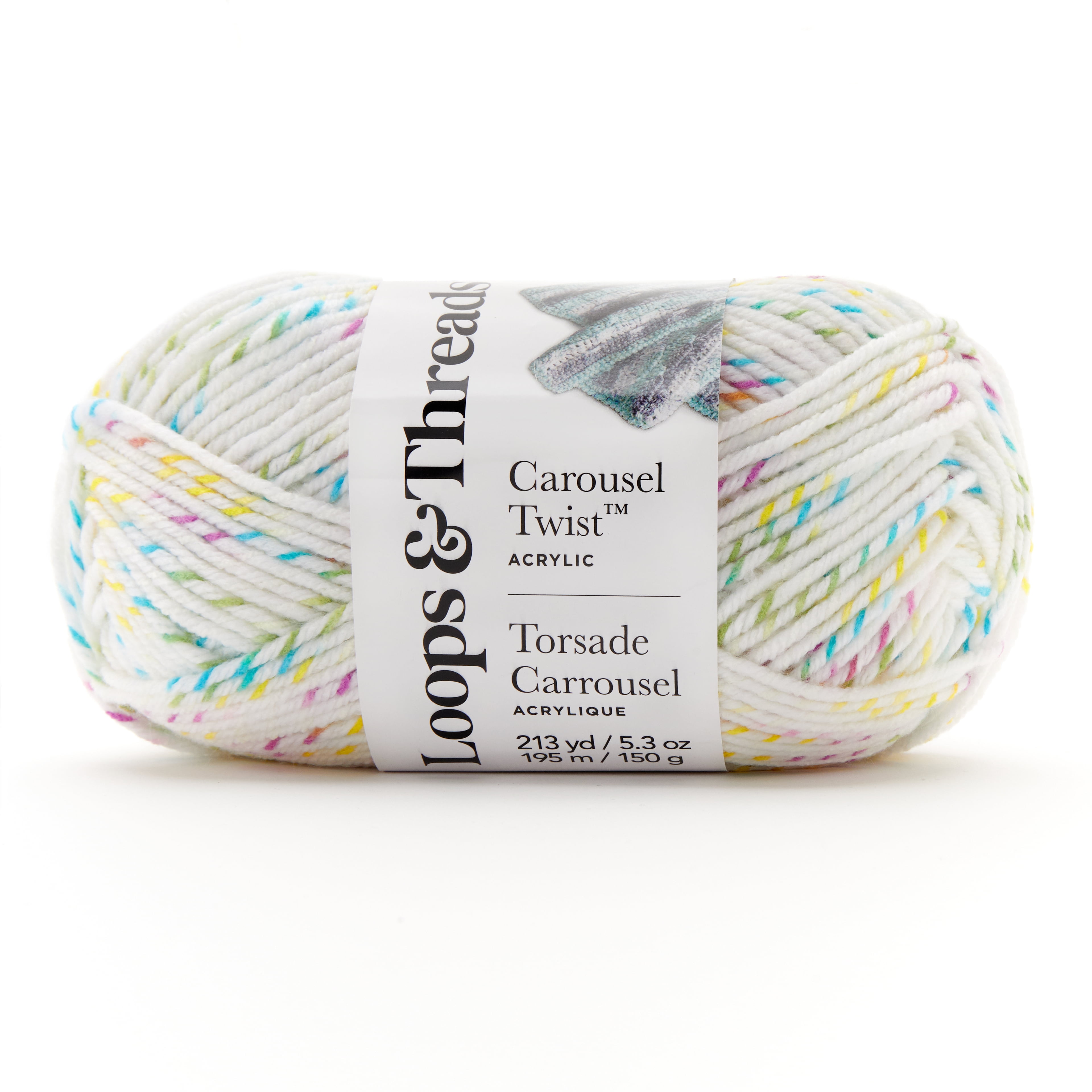 Loops & Threads Birthday Cake Carousel Twist Yarn - Bulky Weight Yarn for Knitting, Crochet, Weaving, Arts & Crafts, 15 Pack