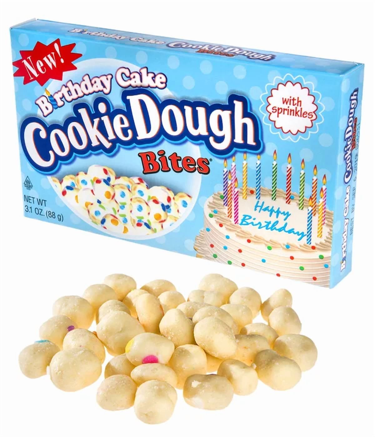 Birthday Cake Cookie Dough Bites- Delicious cake bites with funfetti-flavored coating.