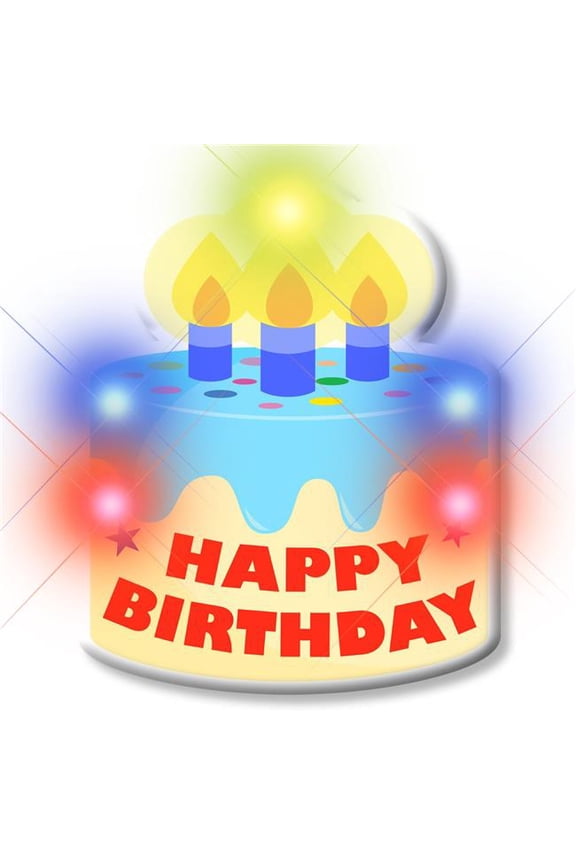 Birthday Cake Flashing Body Light Lapel Pins