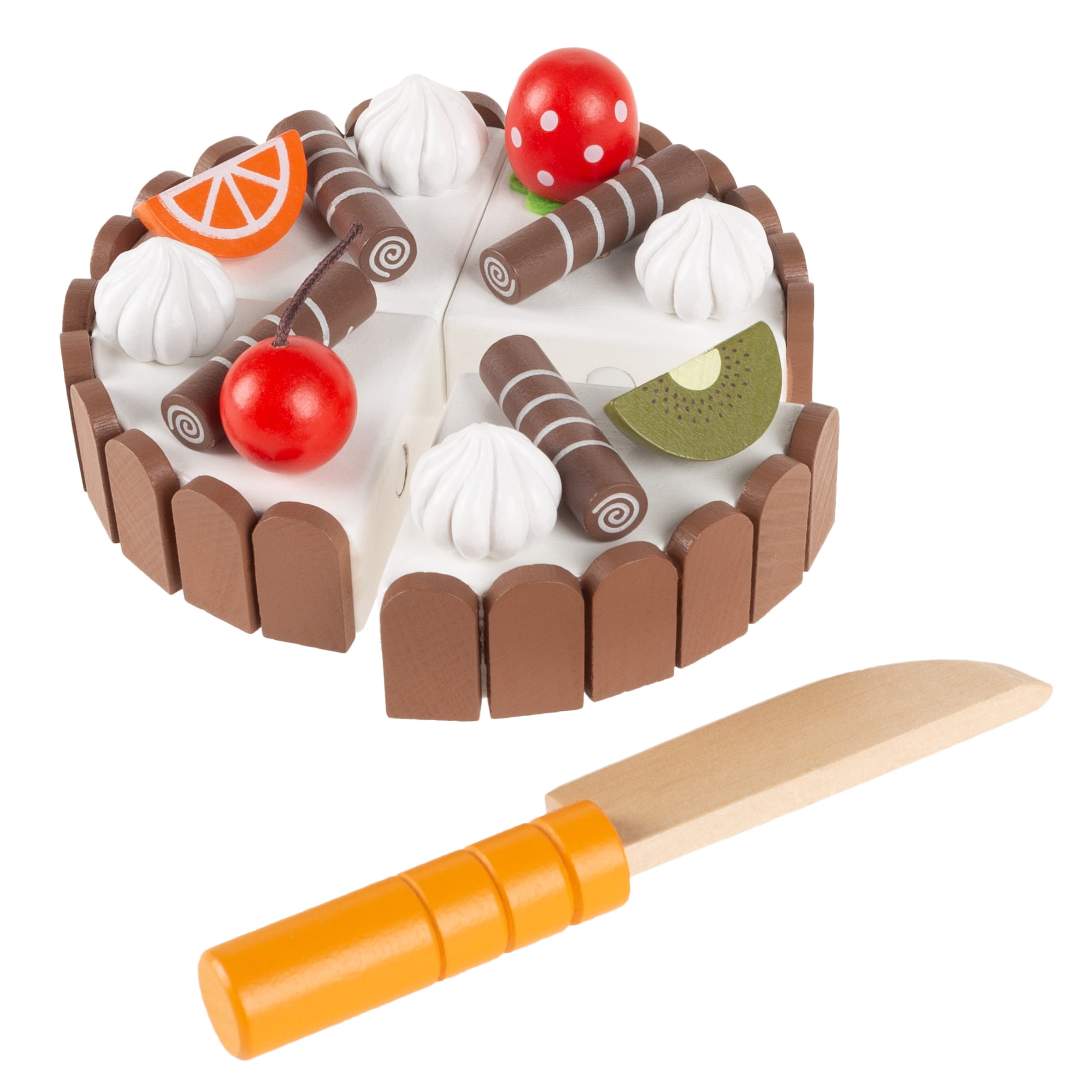 Birthday Cake-Kids Wooden Magnetic Toy Dessert Play Set by Hey! Play!