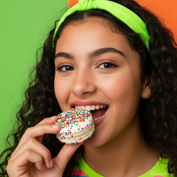 Birthday Cake Macarons – Box of 24 French Macaron Cookies – Assorted Gourmet Cake Batter Flavor – Colorful Dessert Gift Box for Birthdays, Parties, Events, Holidays, Corporate Gifts – Fresh Baked, Ma