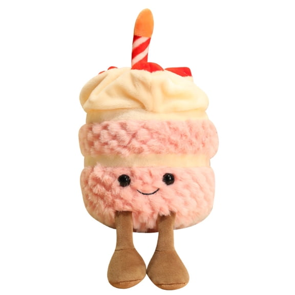 Birthday Cake Plush Doll, Cute Sound Stuffed Figure, Soft Musical Toy Gift, Decorative Comfort Companion for Celebration Moments