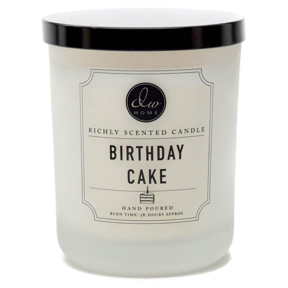 Birthday Cake Scented Candle Large 15oz Double Wick - Decoware Frosted Jar Aromatherapy Candles for Home Decor, Gifts, Relaxation, Birthday