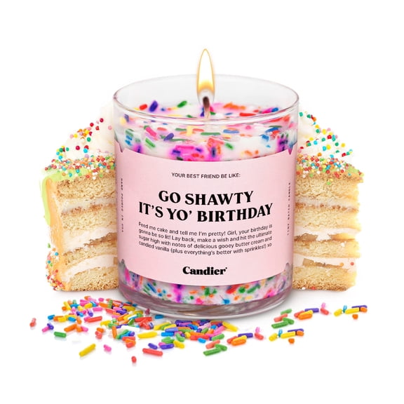 Birthday Cake Scented Candle, Natural Soy Candle with Birthday Cake & Buttercream Notes, Aromatherapy for Relaxation, Unique Candles Gifts for Women, 60-Hour Burn Time - Candier by Ryan Porter Y101