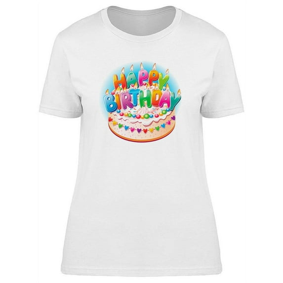 Birthday Cake T-Shirt Women -Image by Shutterstock, Female Large