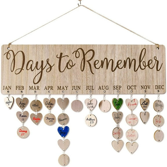 Birthday Calendar under $5! Bzdzmqm Wooden Calendar Board DIY,Family Birthday Calendar Sign,Personalized Birthday Tracker Plaque,Home Organization Memory Board,Anniversary Special Dates Display