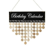 Birthday Calendar Wall Hanging – Family Birthday Plaque and Anniversary Reminder Board with Tags – Dark Blue Wood with Embossed Lettering – Keeps Special Dates Organized – Gift for Mom and Parents