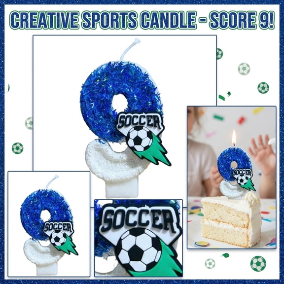 Birthday Candle, Birthday Candle, 5inHobby, Wax Construction, Sports Themed Party Decorations, Numeric Design, Gold Finish,