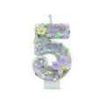 thumbnail image 1 of Birthday Candle for Cake, 1 Candle - Purple Butterfly White Flower, 2.7 Inch Cake Topper Decoration for Birthday Party Wedding Anniversary Celebration Supplies (Number 5), 1 of 5
