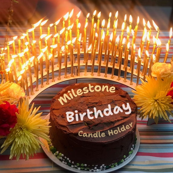 Birthday Candle Holder Celebration Stadium, Reusable White Aluminum Material, Dining Room