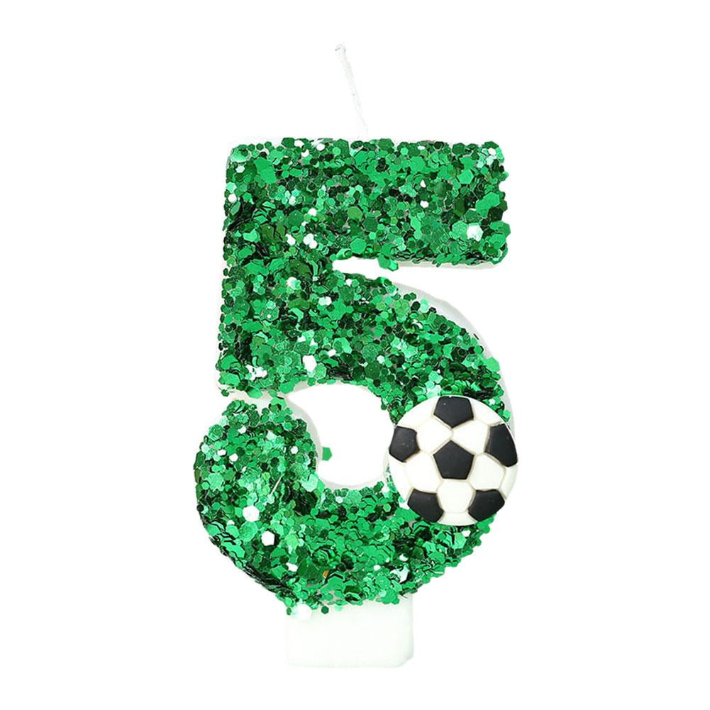 Birthday Candle Number 1, Soccer Cake Topper Green Soccer Birthday