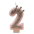 thumbnail image 1 of Birthday Candle Number Pink Glitter with Crown Cartoon Creative Party Cake Topper Decoration, Princess Numeric Candle for Celebration, Sparkling Birthday Cake Decor, 1 of 4