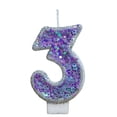 thumbnail image 1 of Birthday Candle Number Purple Glitter Cartoon Creative Party Cake Topper Decoration, Vibrant Numeric Candle for Celebration, Glittering Cake Decor Supplies, 1 of 6