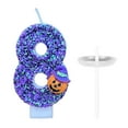 Birthday Candle Pumpkin Head Digital Candle Cake Decoration 3D Blue