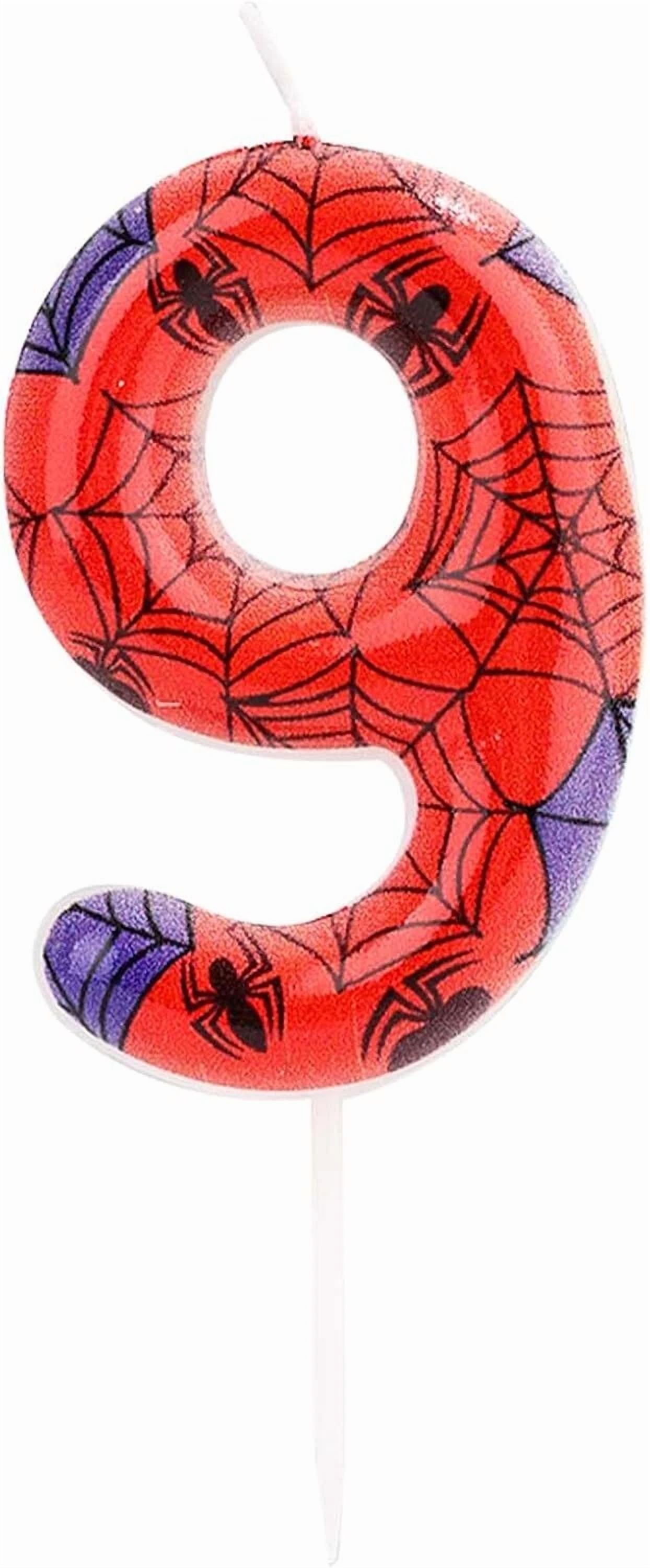 Birthday Candle, Red Blue Themed Number Candle Web Candle Cake Topper Birthday D