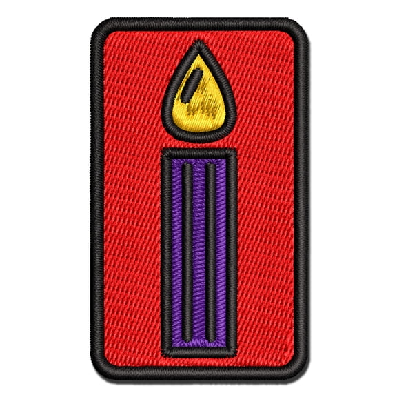 Birthday Candle Single Applique Multi-Color Embroidered Iron-On Patch - 2.5 Inch Small
