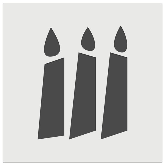 Birthday Candle Trio Solid DIY Cookie Wall Craft Stencil - 3.5 Inch