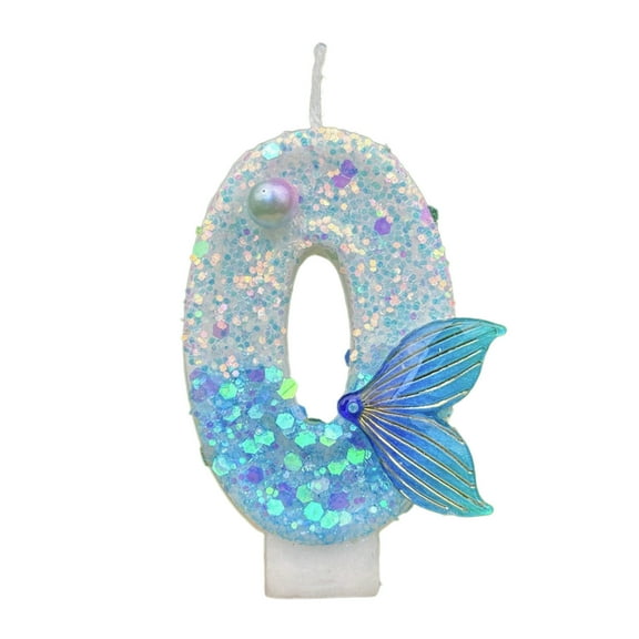 Birthday Candles, Cake toppers, Mermaid Tail Design, Wax, Blue, 2.95x1.57 Inches, Perfect for Celebrations