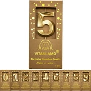VITAM AMO Birthday Candles Midnight Blue Color 3D Style Birthday Cake Toppers Large Size Cake Candles with Eyecatching Metallic Luster for Birthday, Party, Wedding Decorations Number 8