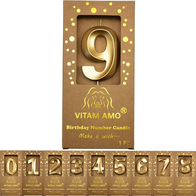 JEKUGOT 30th Birthday Candles For Cakes, Number 30 Candle, Gold Candle, Cake Candles Cake Topper