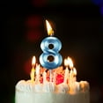 thumbnail image 1 of Birthday Candles Extended Big Number Candle Multicolor 3D Design Cake Topper Decoration For Any Celebration/ Number Birthday Candle Age Candle Cake Decoration Party Supplies Blue 8, 1 of 9