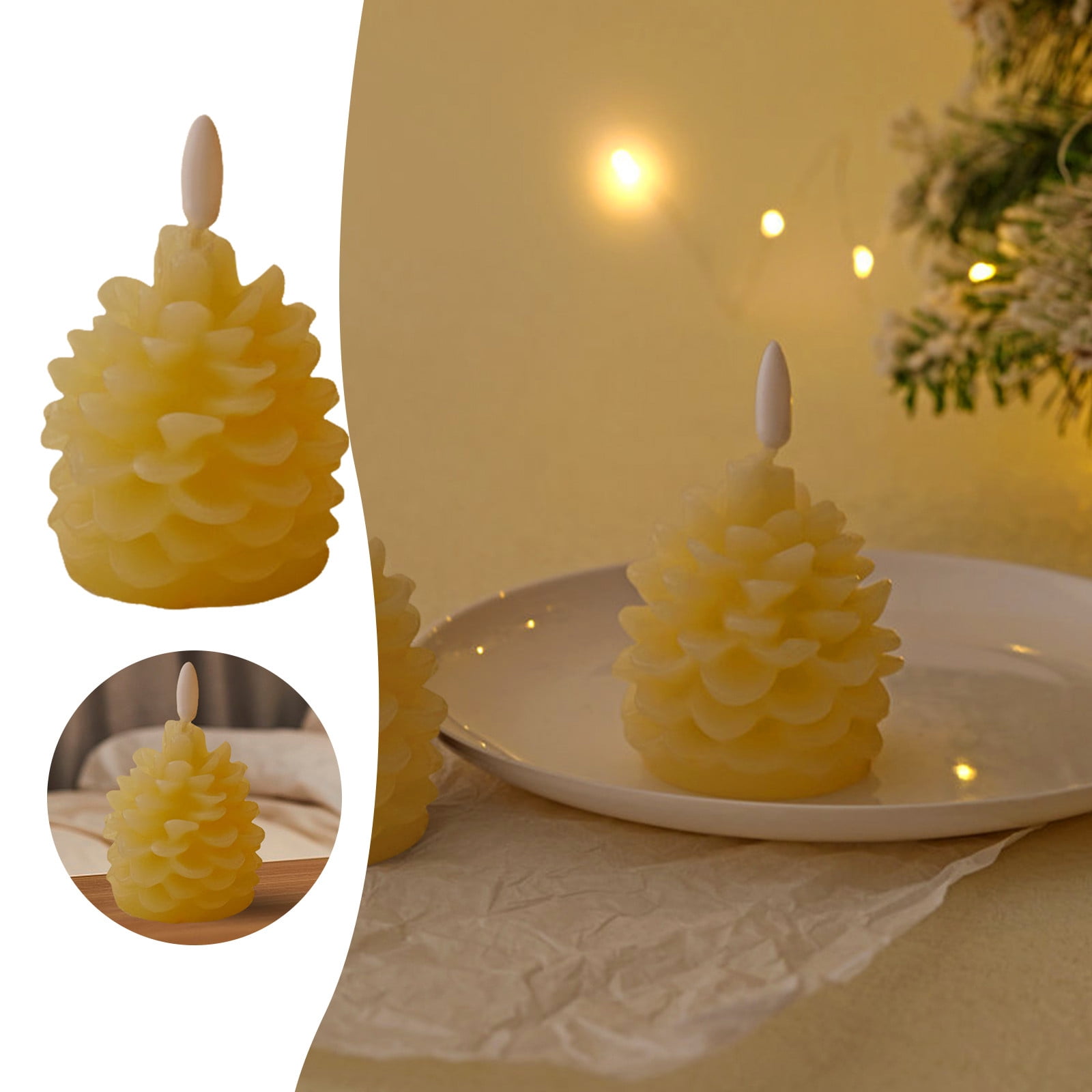 Birthday Candles For Cake Fireworks Pinecone Flameless Candle Wax