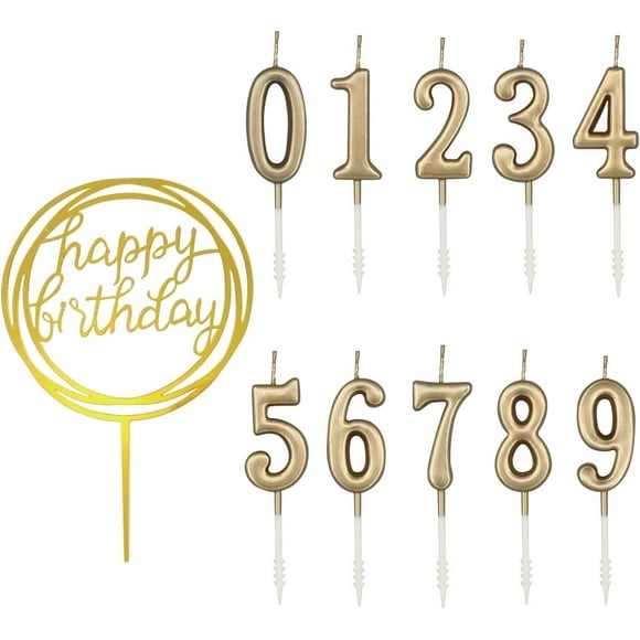 Birthday Candles - Glitter Cake Toppers for Birthday & Wedding Parties