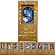 VITAM AMO Birthday Candles Hot Pink Color 3D Style Birthday Cake Toppers Large Size Cake Candles with Eyecatching Metallic Luster for Birthday, Party, Wedding Decorations Number 7