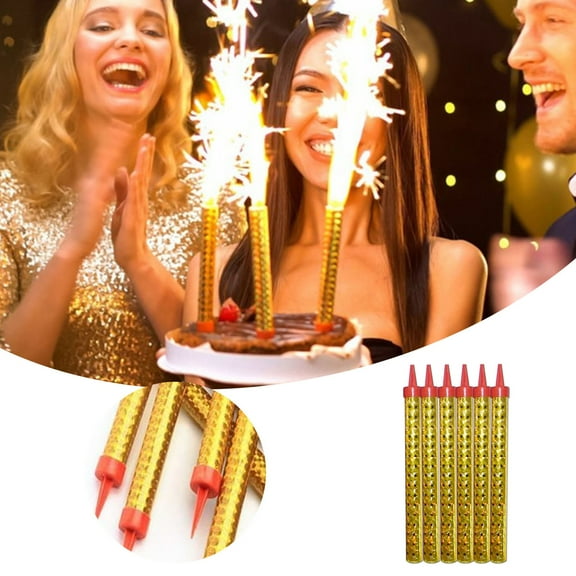 Birthday Candles Party Decorations Set, 6 Pieces, Multicolor, for Cake Celebration and Restaurant Events