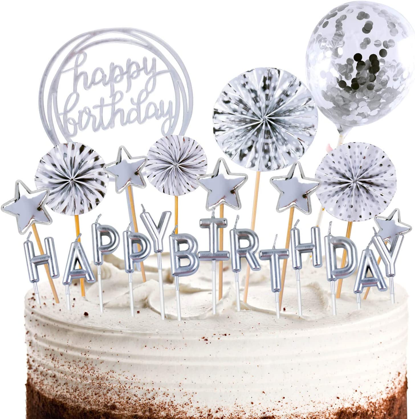 Birthday Candles Set Cake Topper Decoration with Cake Candles