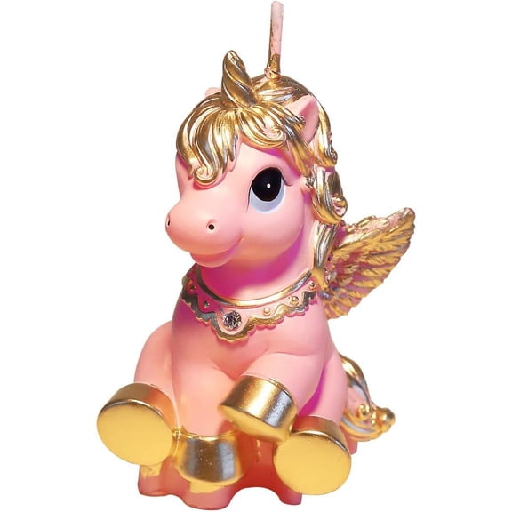 Birthday Candles Smokeless Cake Topper Unicorn Candle for Party Supplies and Wedding Favor (Pink)