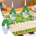 thumbnail image 1 of Birthday Candles，Soccer Birthday Decorations，Soccer Cake Topper, Wedding Cakes, Anniversaries, Party Celebrations, Birthday Decorations (Green White), 1 of 6