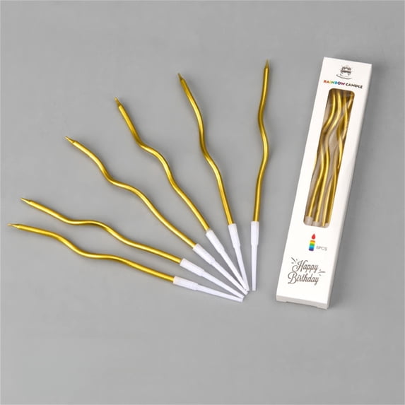 Birthday Candles Spiral Cake Candles, Long Thin Design For Wedding Party And Cake Decoration, Creative Twisted Wax Sticks For Anniversary Celebration