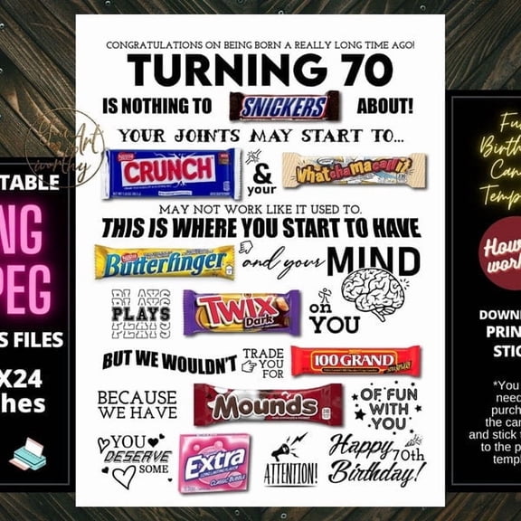 Birthday Candy Sign , Poster Print Only