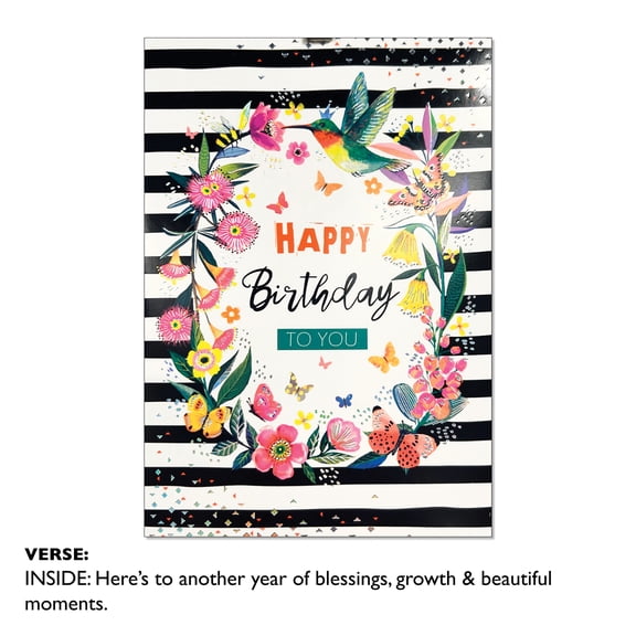 Birthday Card -Bird & Butterfly Circle
