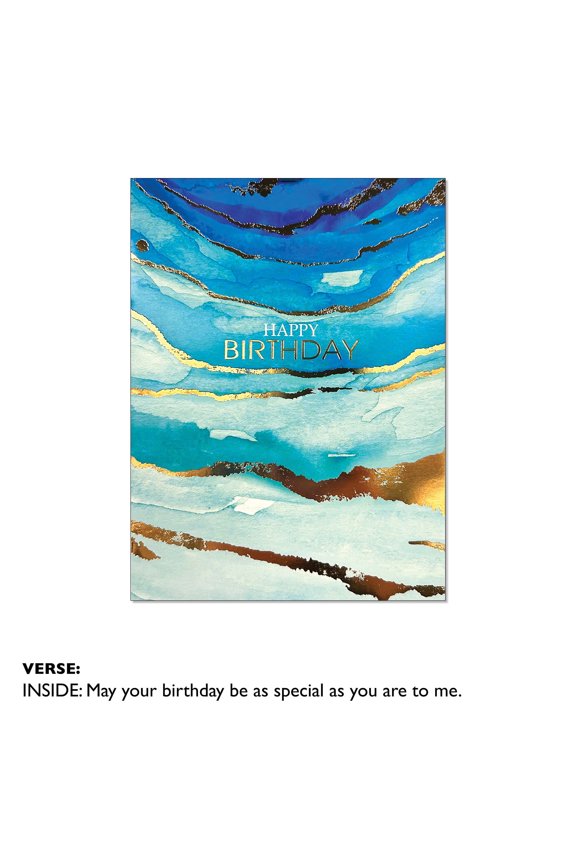Birthday Card -Blue Geode
