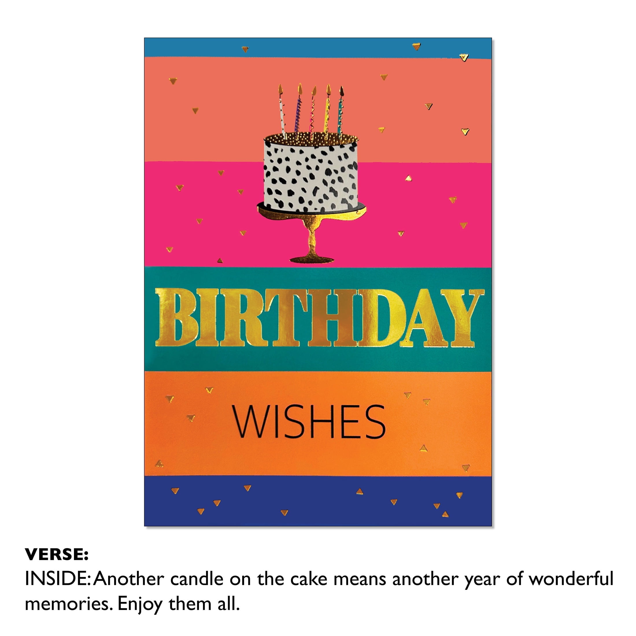 Viabella Birthday Card Leopard Print Cake Multicolor 6-Count 5 x 7 in