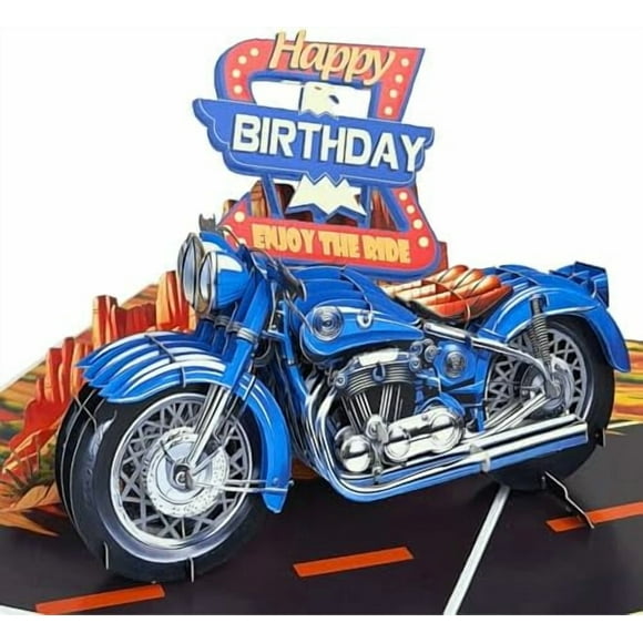- Birthday Card For Men, 6x8 in Classic Motorbike Pop Up Birthday Cards For Husband, Dad, Him, Son, Brother, Happy Birthday Popup Cards From Wife With Envelope, Fathers Day Card