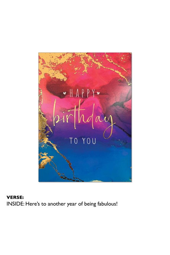 Birthday Card -Pink Geode