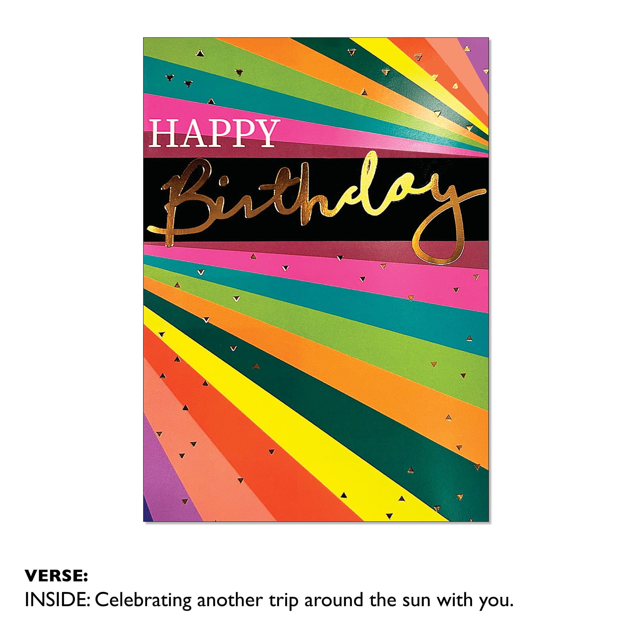 Viabella Birthday Card Rainbow Stripes Paper 6-Count 7 x 5 in