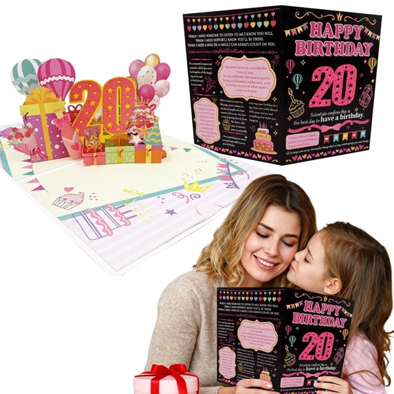 Birthday Card with Age Holder, D Box Card Greeting Card, 3D Birthday Card, 20 Years Old