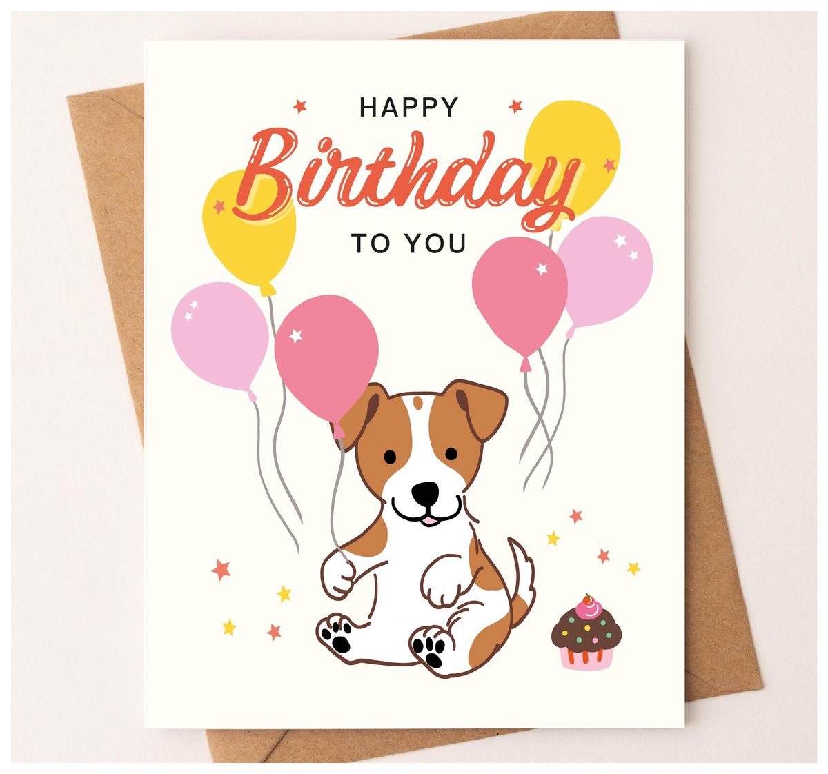 Birthday Card with Cute Dog Design – "Happy Birthday to You" – Perfect ...